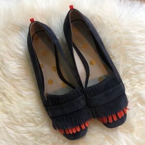 Boden navy fringe loafers - 37